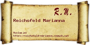 Reichsfeld Marianna névjegykártya